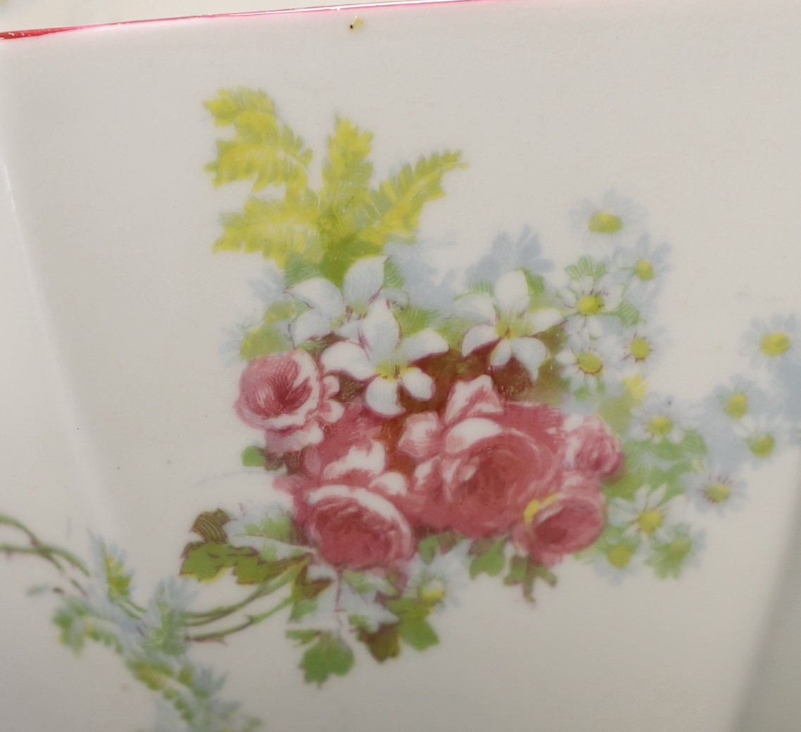 A Shelley Queen Anne shape part tea set, pattern number 52132